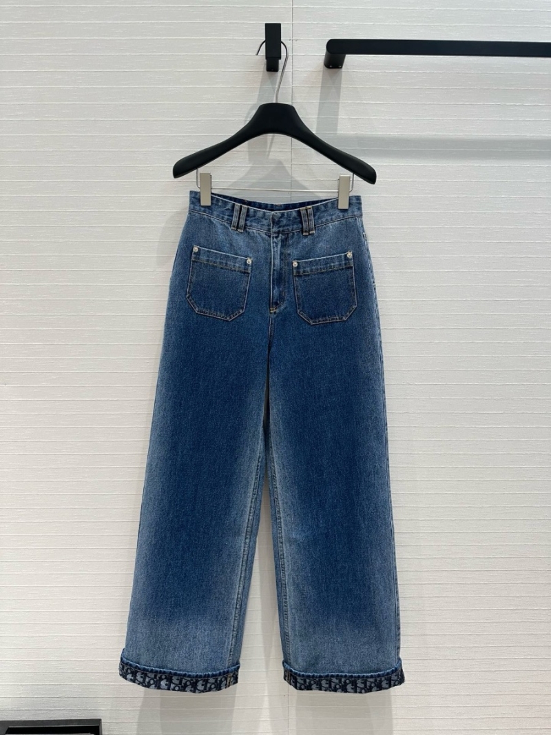 Dior Early Autumn 2024 Gradient Wash Cuffed Denim Trousers