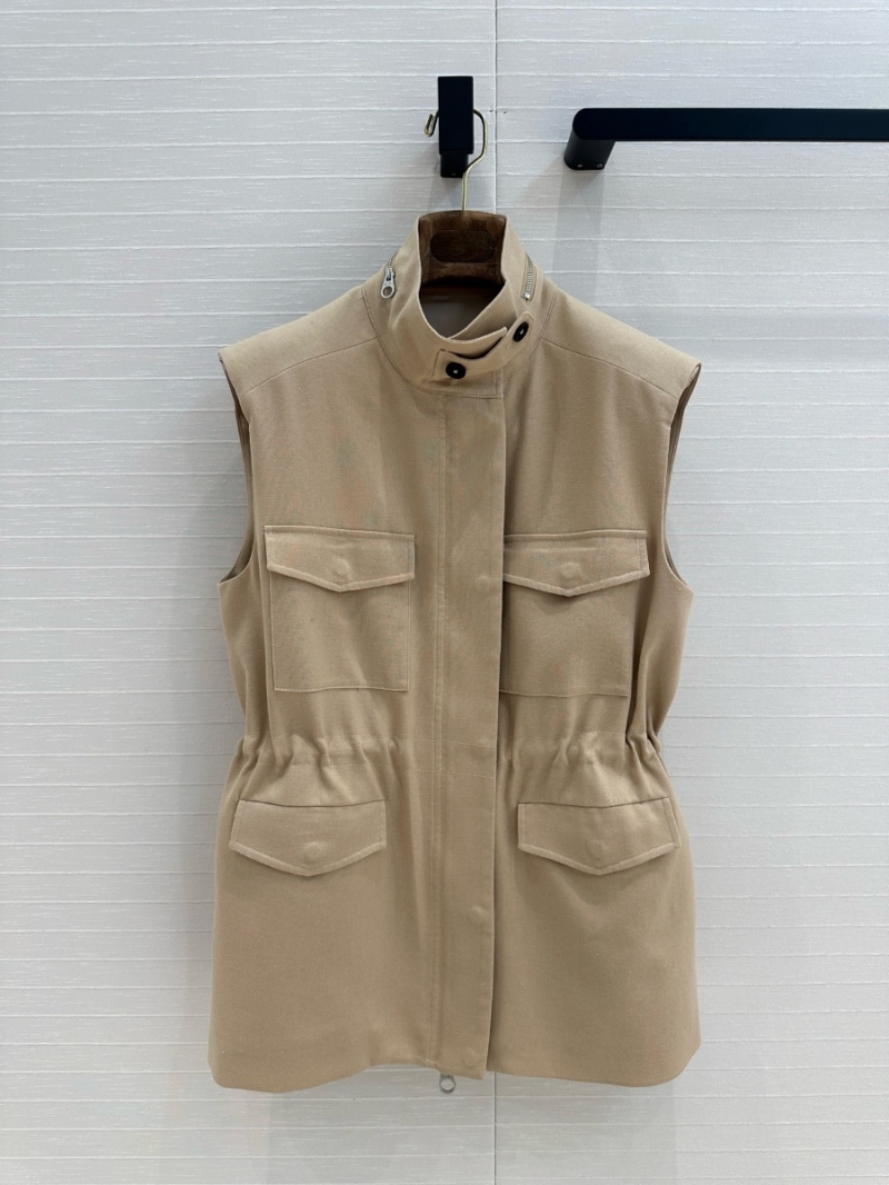 Loro Piana Minimalist Traveler Vest with Adjustable Waist Beige - Elegant & Timeless