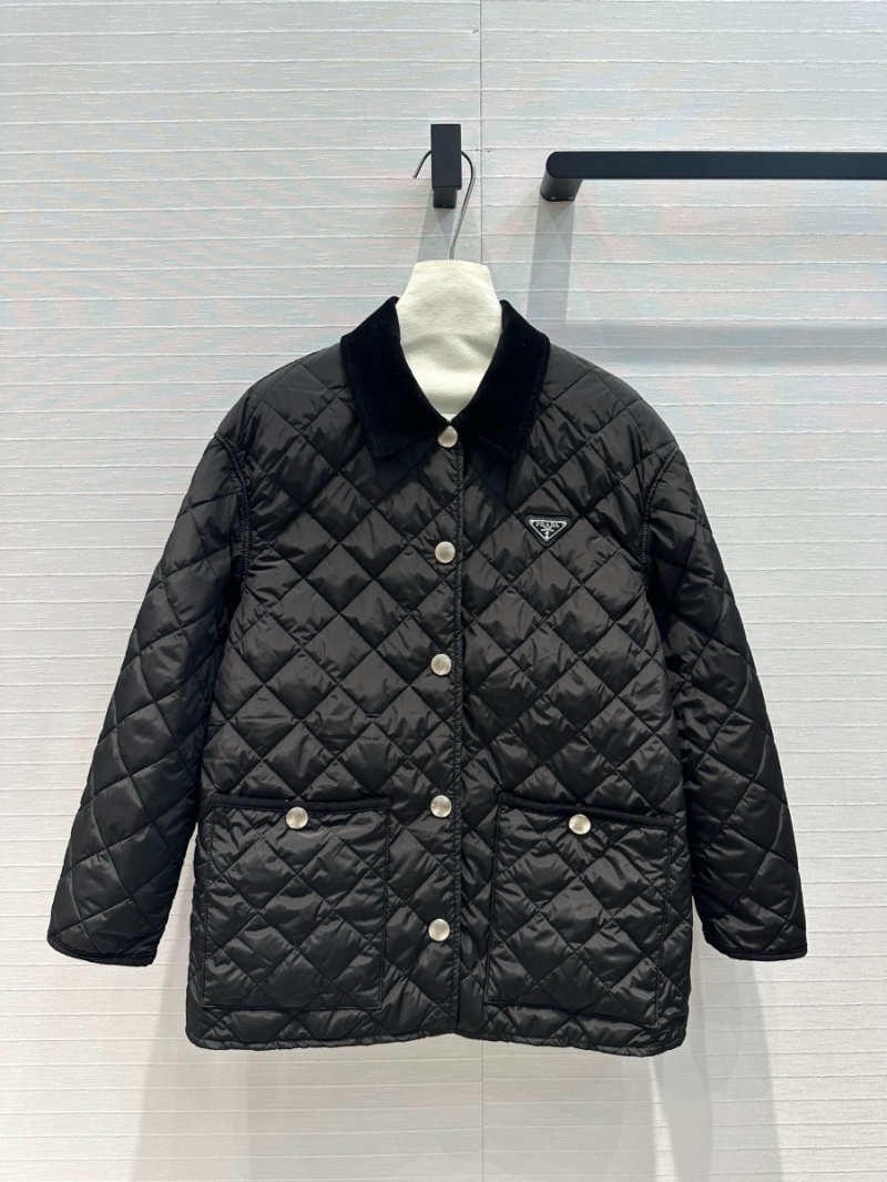 Prada Fall/Winter 2024 Double-Sided Quilted Cotton Jacket Black