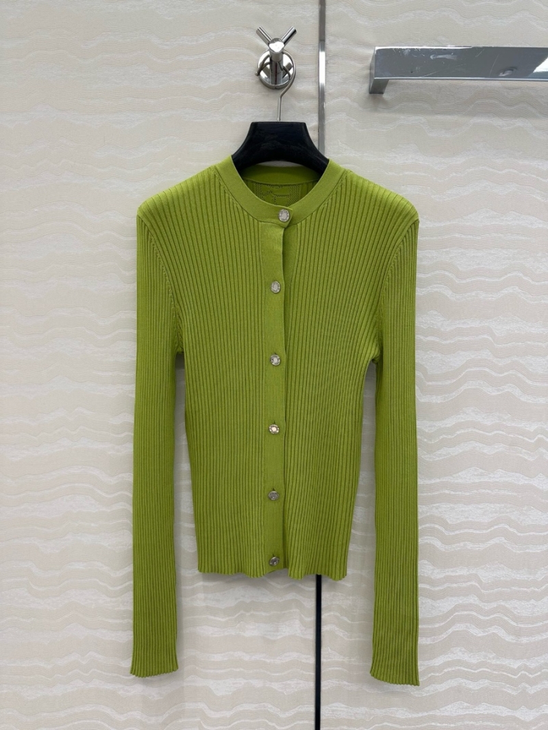 Hermes Exclusive Openwork Jacquard Back Knit Cardigan Green