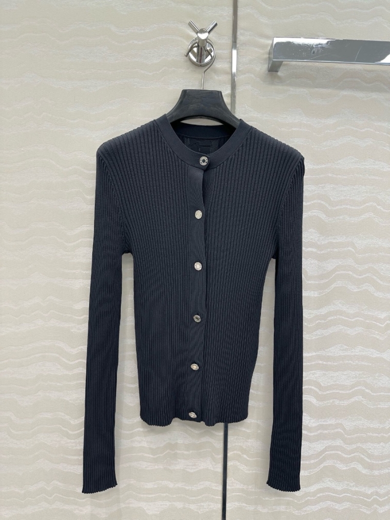 Hermes Exclusive Openwork Jacquard Back Knit Cardigan Black