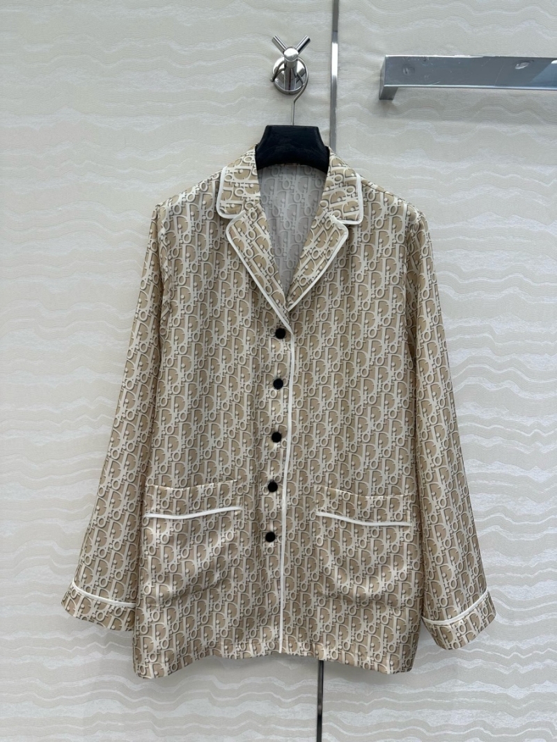 Dior MissDior Exclusive Limited-Edition White Gold Pajama-Style Silk Shirt