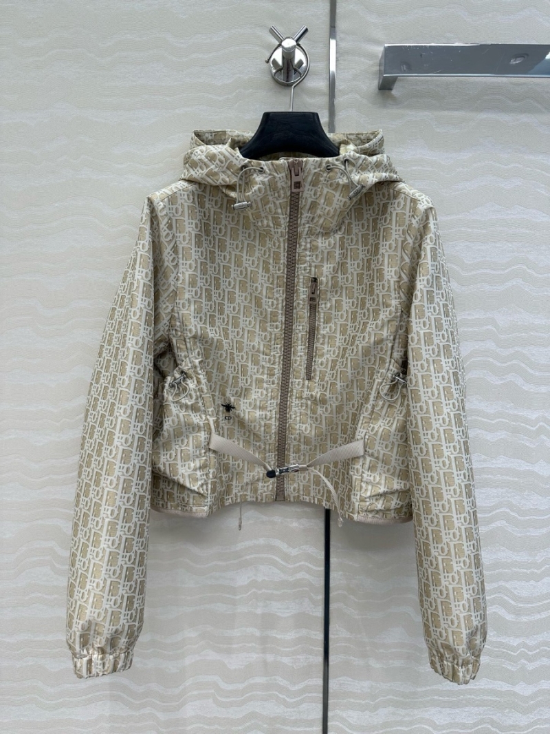 Dior MissDior Exclusive Limited-Edition White Gold Series Oblique Jacquard Hooded Short Jacket