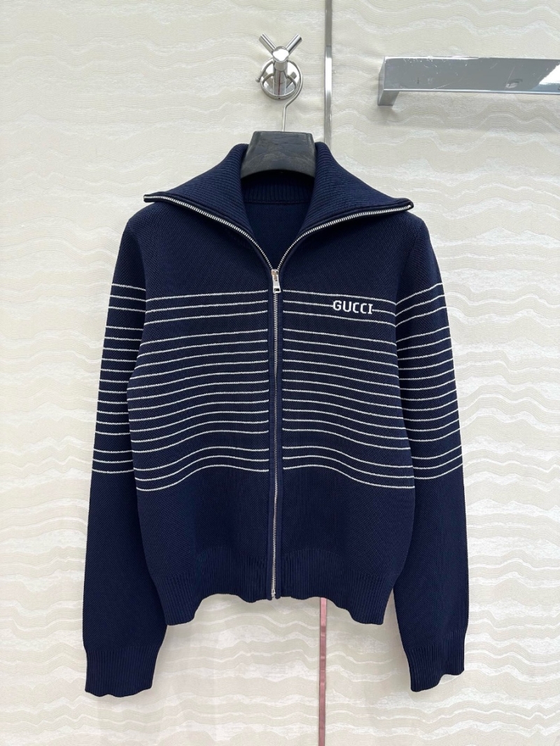 Gucci Navy Striped Knit Zip Jacket – French Collegiate Collection