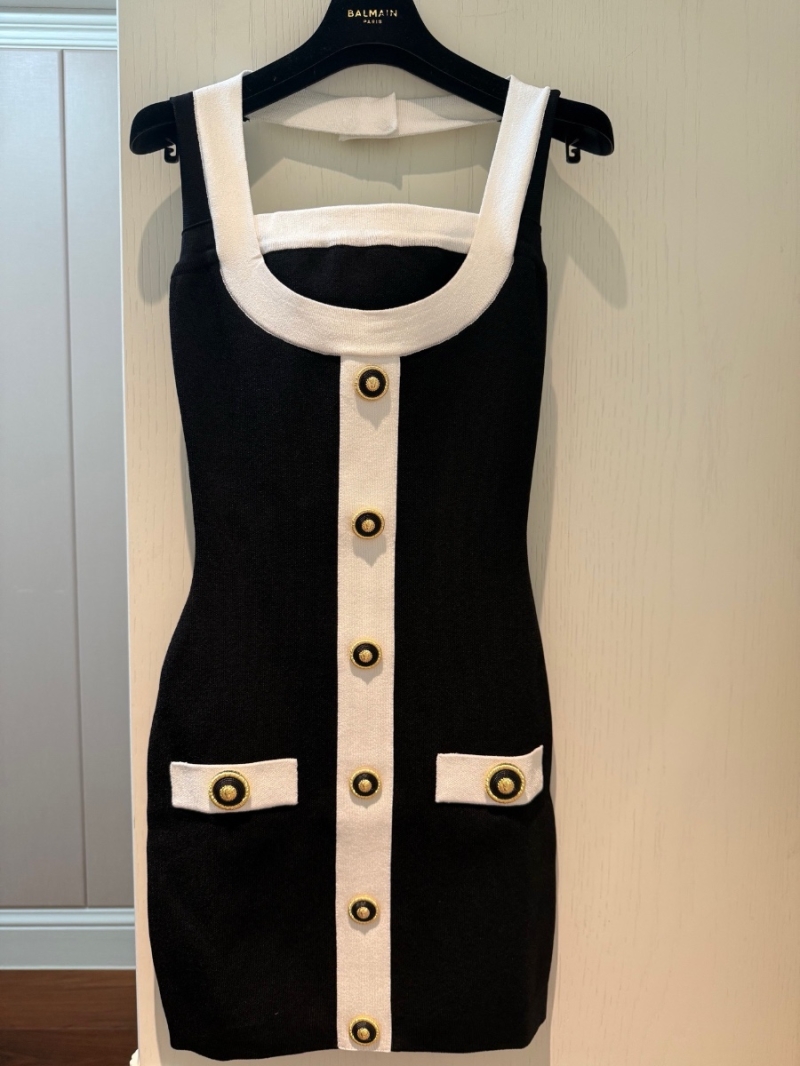 Balmain Halter U-Neck Bodycon Dress - Bold & Elegant