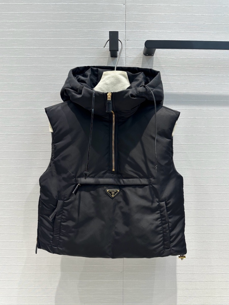 Prada Re-Nylon Hooded Down Vest