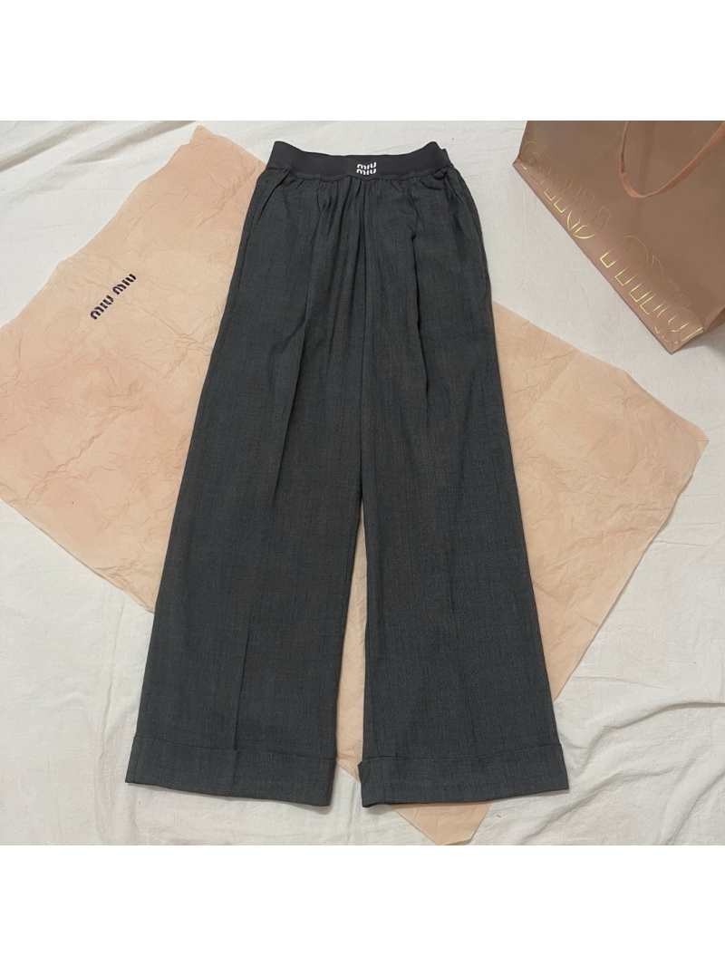 Miu Miu Prince of Wales Check Wide-Leg Pants