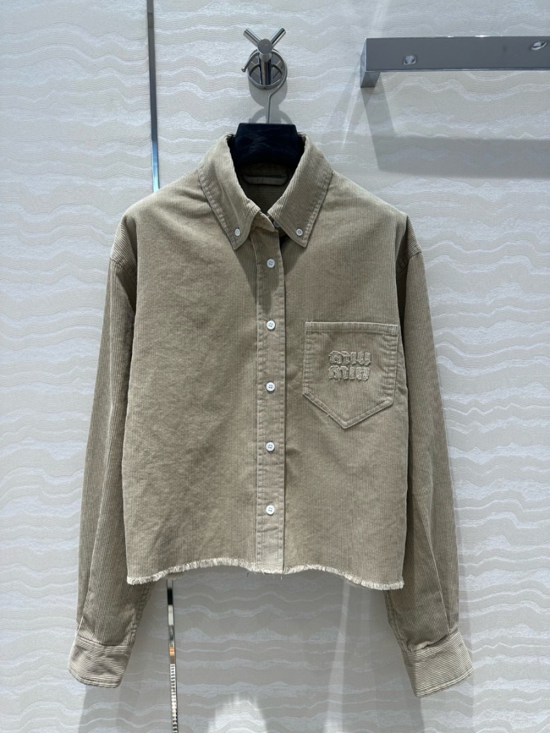 Miu Miu Corduroy Shirt Jacket Grey