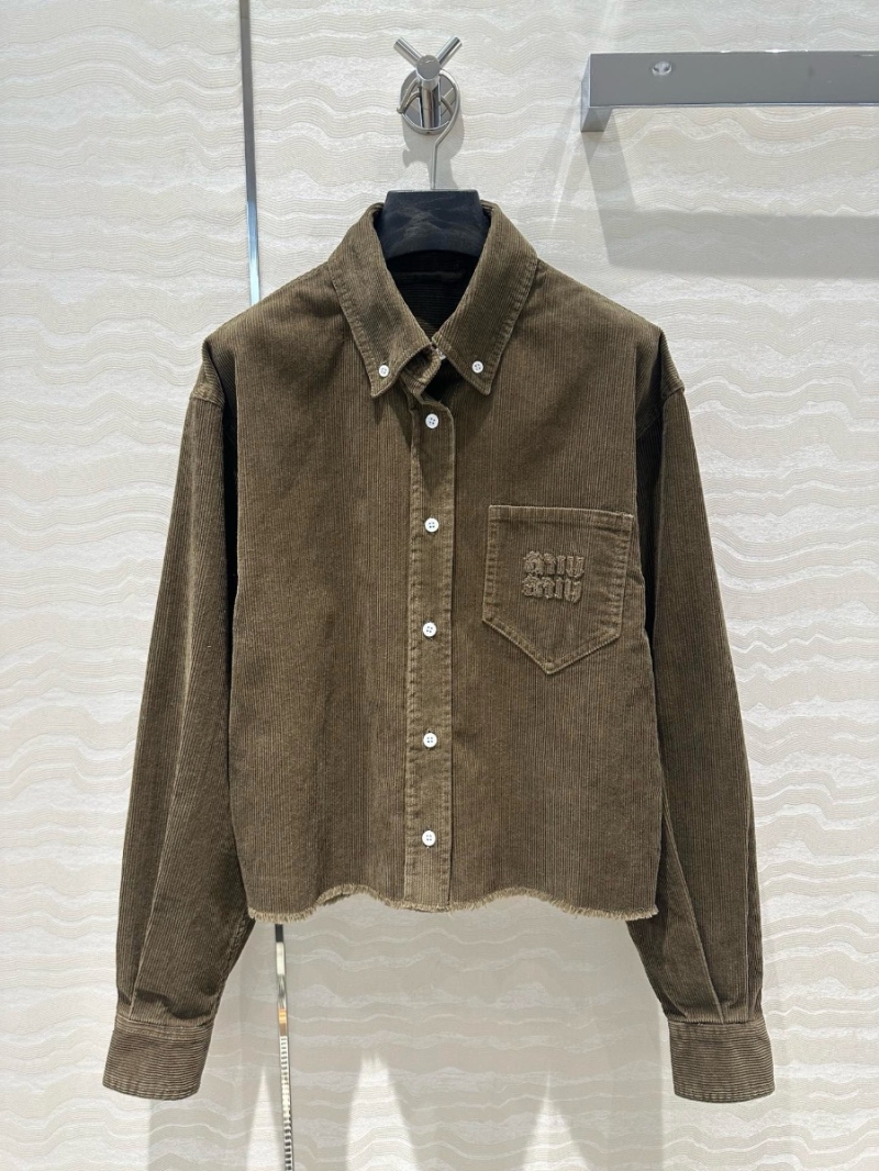 Miu Miu Corduroy Shirt Jacket Dark GRey