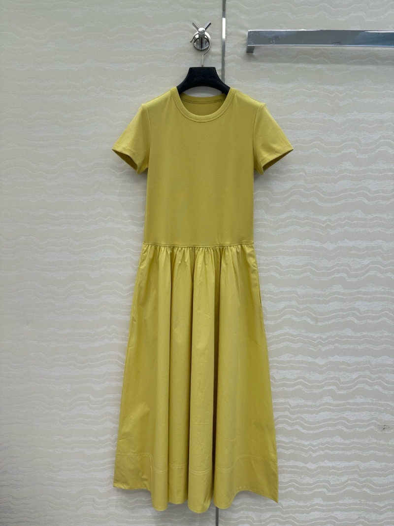 Ralph Lauren Exclusive Summer Preppy Cotton Poplin Paneled Maxi Dress Yellow