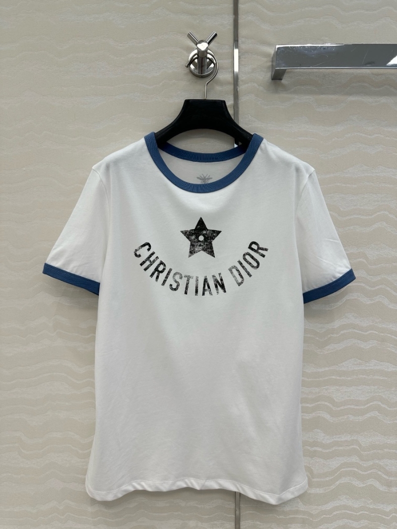 Dior MissDior Summer Lucky Star Cotton Lettering T-Shirt blue