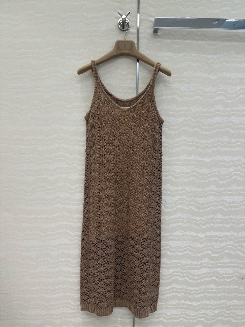 Brunello Cucinelli Exclusive Collection Openwork Sequin Knit Slip Dress Coco