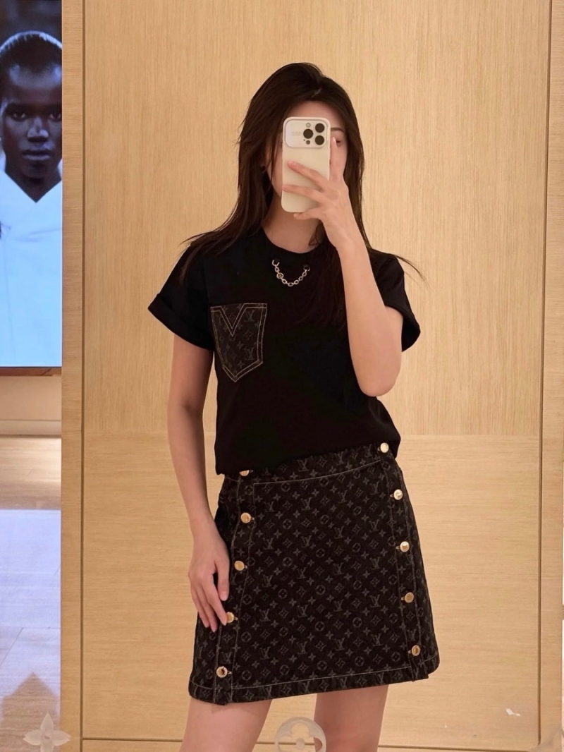 Louis Vuitton LV 25s Spring/Summer Dark Monogram Jacquard Denim Skirt