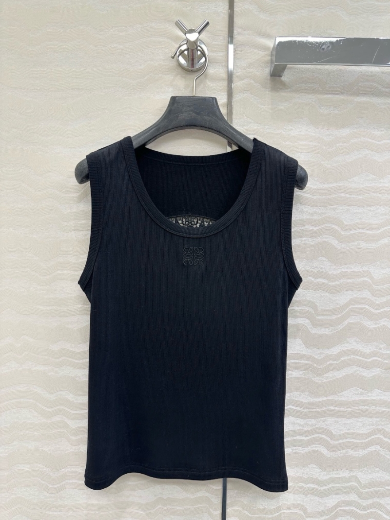 Loewe Paula’s Exclusive Limited-Edition Sunflower Lace Back Modal Ribbed Tank Top Black