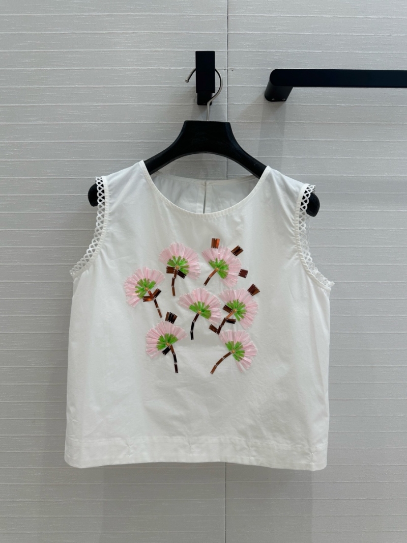 Miu Miu '25 Early Spring Floral Embroidered Sleeveless Top