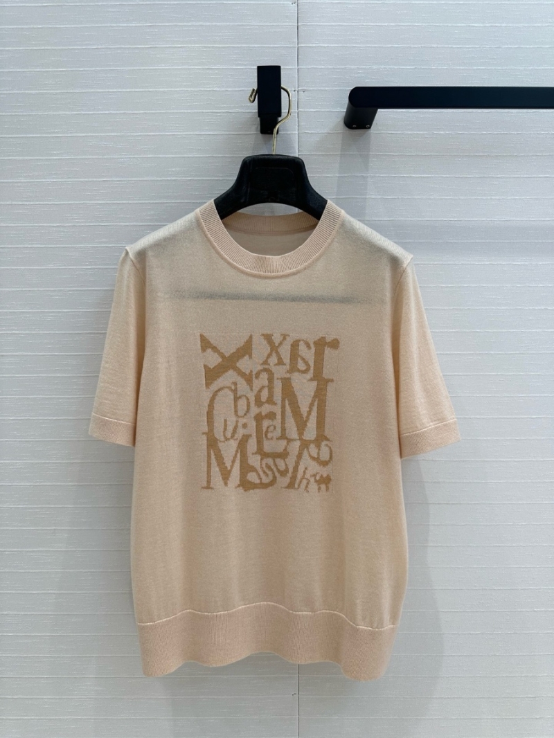 Maxmara '25 Logo Jacquard Knit Top Beige