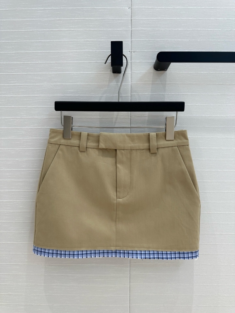 Miu Miu '25 Early Spring Khaki Mini Skirt