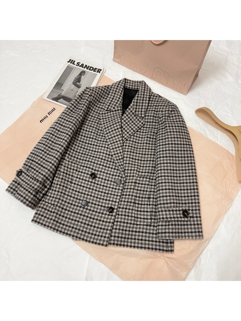 Miu Miu Houndstooth Wool Blazer
