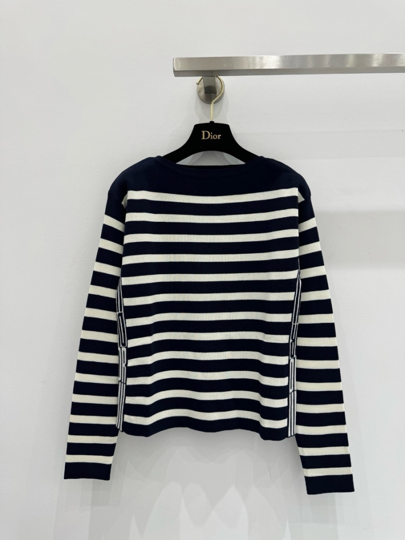 Dior 2025 New Striped Knit Top – Two Tones Navy