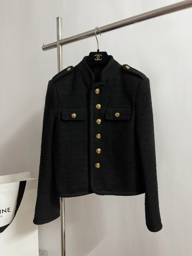 CELINE New Wool-Blend Stand Collar Jacket Black