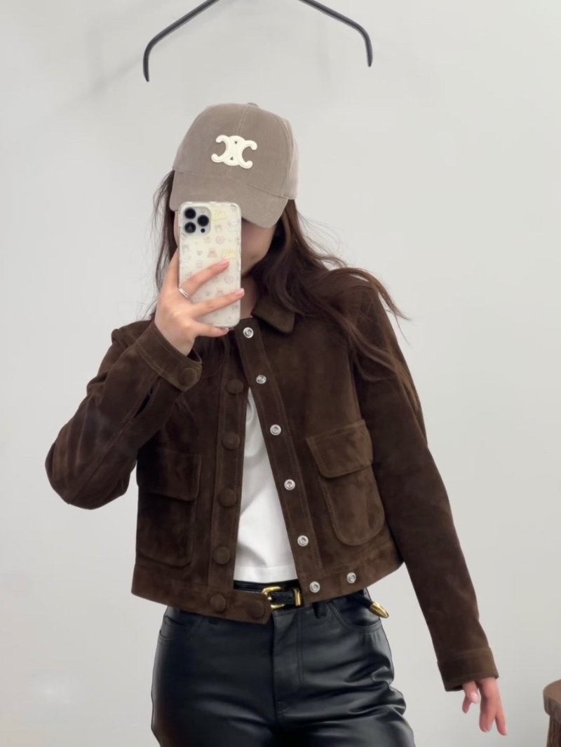 Celine British Academy Style Lamb Suede Jacket – 2025 Early Spring Collection