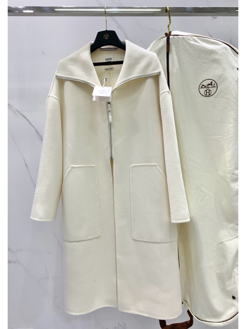 Hermes INSPIRED Imported Genuine Cashmere Coat with Zipper