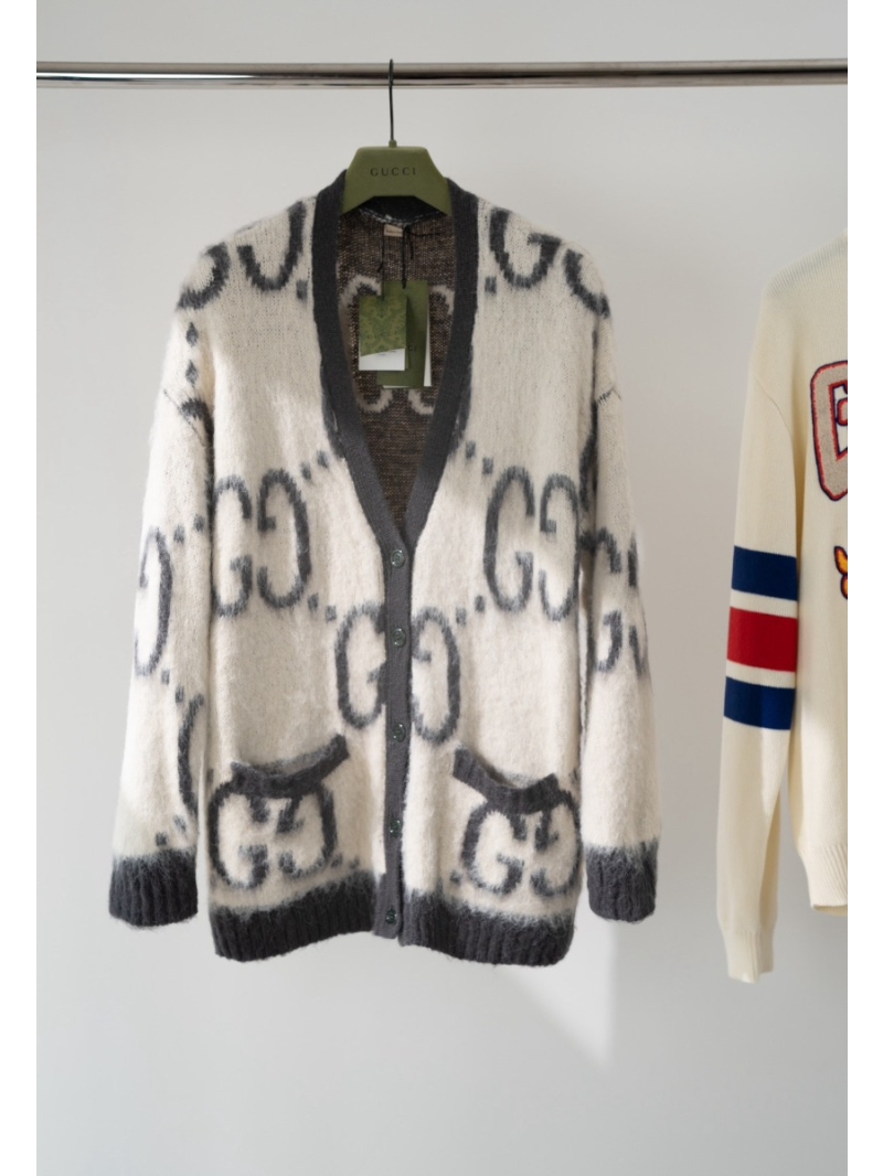 Gucci GG Reversible Mohair Grey Cardigan: Dual-Sided Elegance