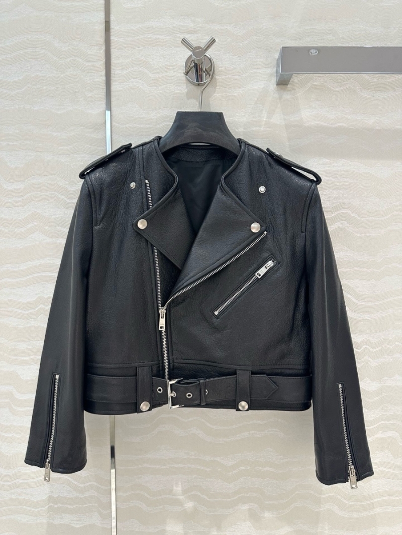 Prada Cropped Leather Biker Jacket – Premium Lambskin
