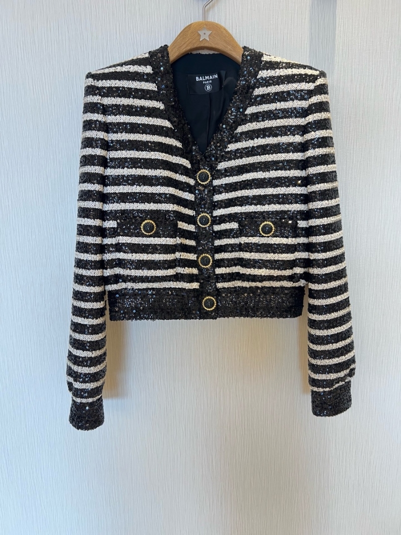 Balmain Sequined Striped Cropped Jacket Limited Edition