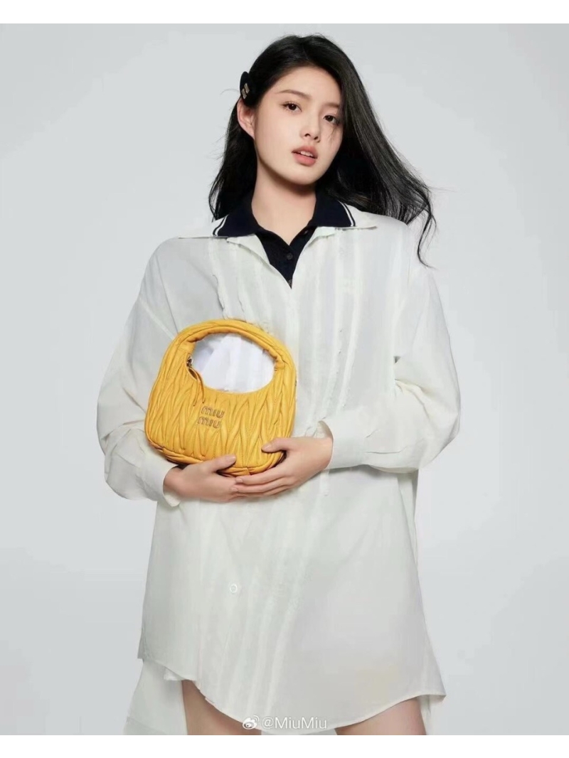 Miu Miu 2024 Summer Ruffled Collar Linen Blouse