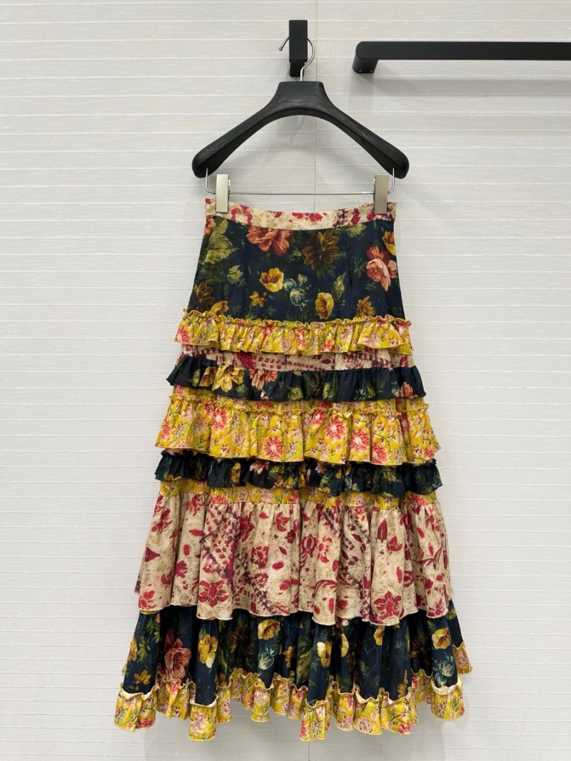 Valentino Exclusive Limited-Edition 25SS Maximalist Patchwork Floral Tiered Skirt