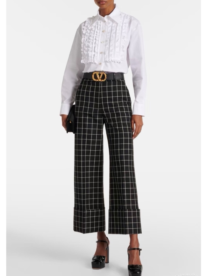 Valentino 2025 Early Spring Resort Collection Ruffled Long-Sleeve Shirt Blouse