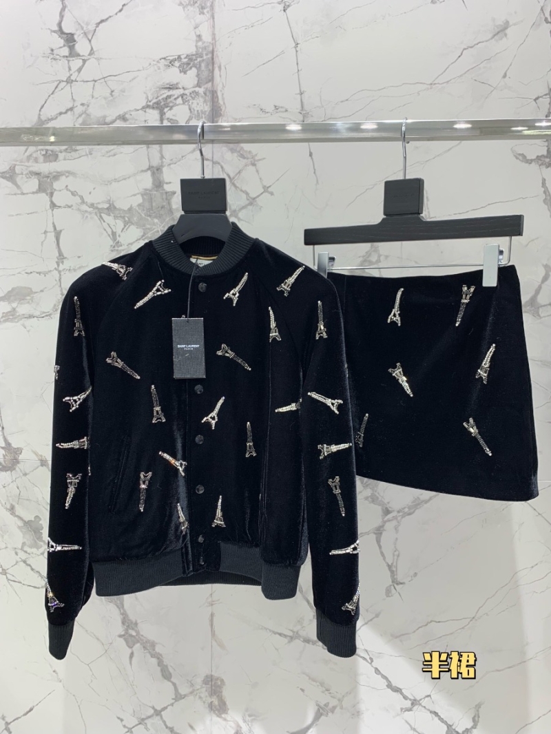 SAINT LAURENT Hand-Embellished Swarovski Crystal Silk Velvet Jacket
