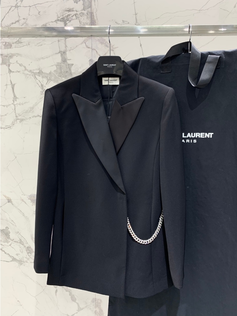 Saint Laurent YSL 2024 Wool Chain Blazer Black