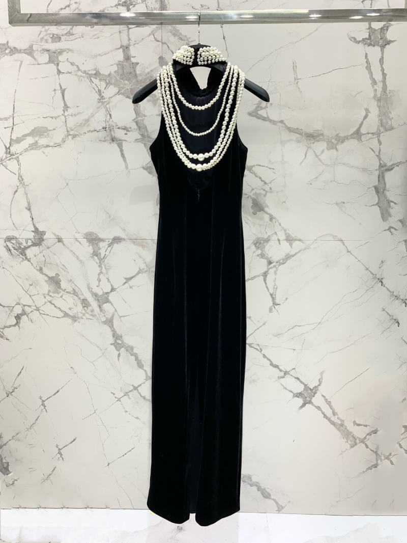 Balmain Handcrafted Pearl String Evening Gown