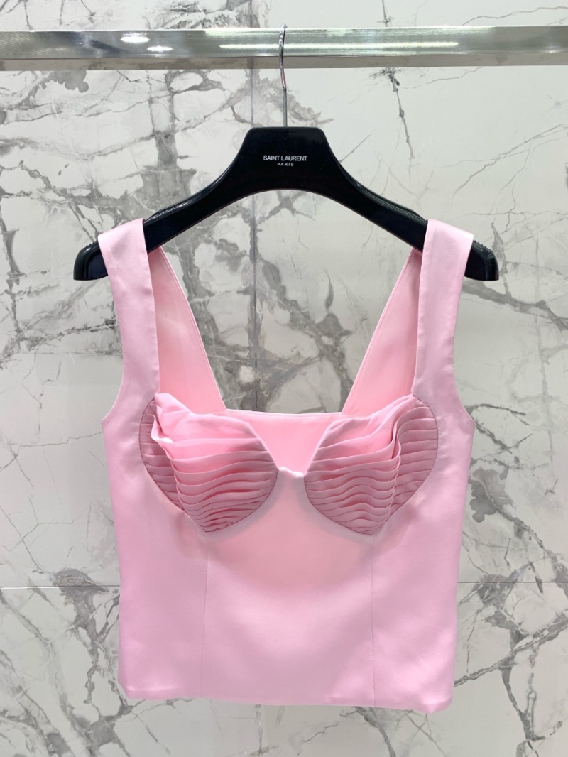 Saint Laurent Sagrada 2024 Exclusive Vintage Collection Heart-Strap Top Pink