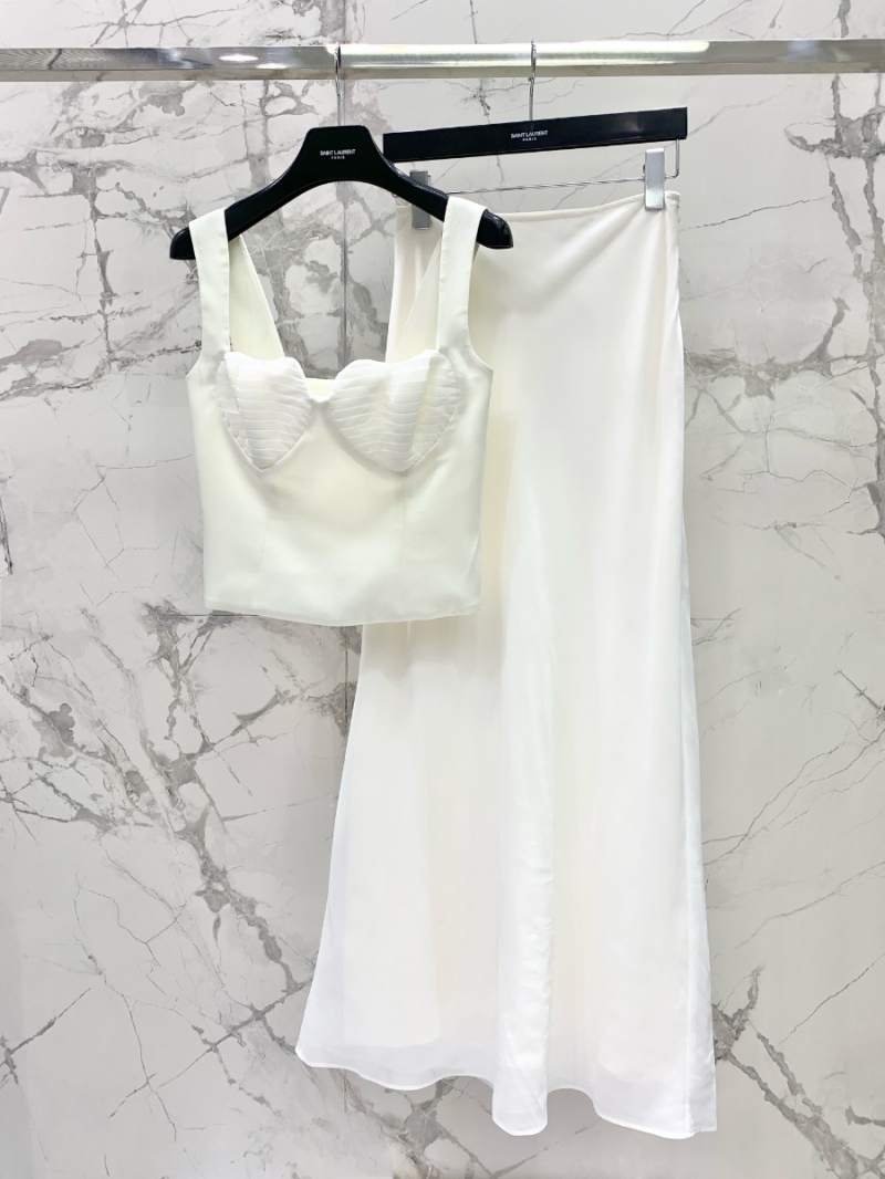 Saint Laurent Sagrada 2024 Exclusive Vintage Collection Heart-Strap Top white