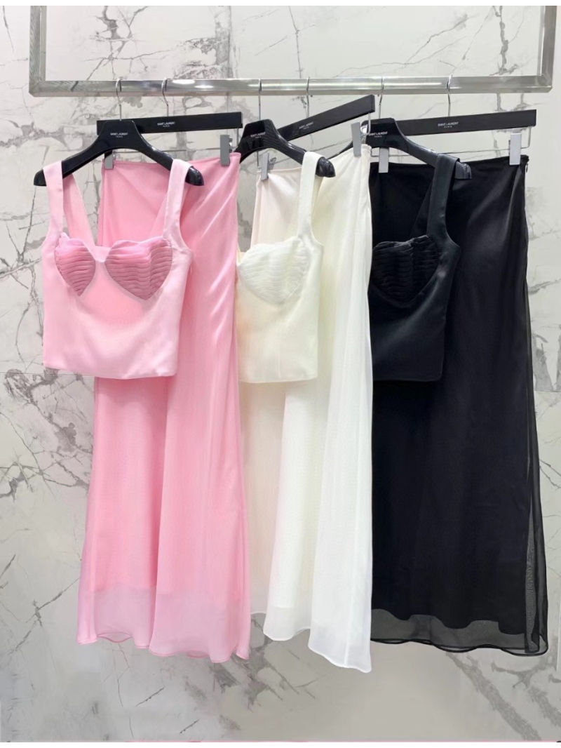 SAINT LAURENT Exclusive Retro Collection Elegant Skirt Pink