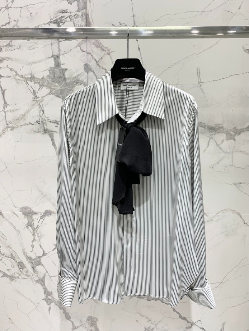 SAINT LAURENT Boyfriend-Style Striped Shirt