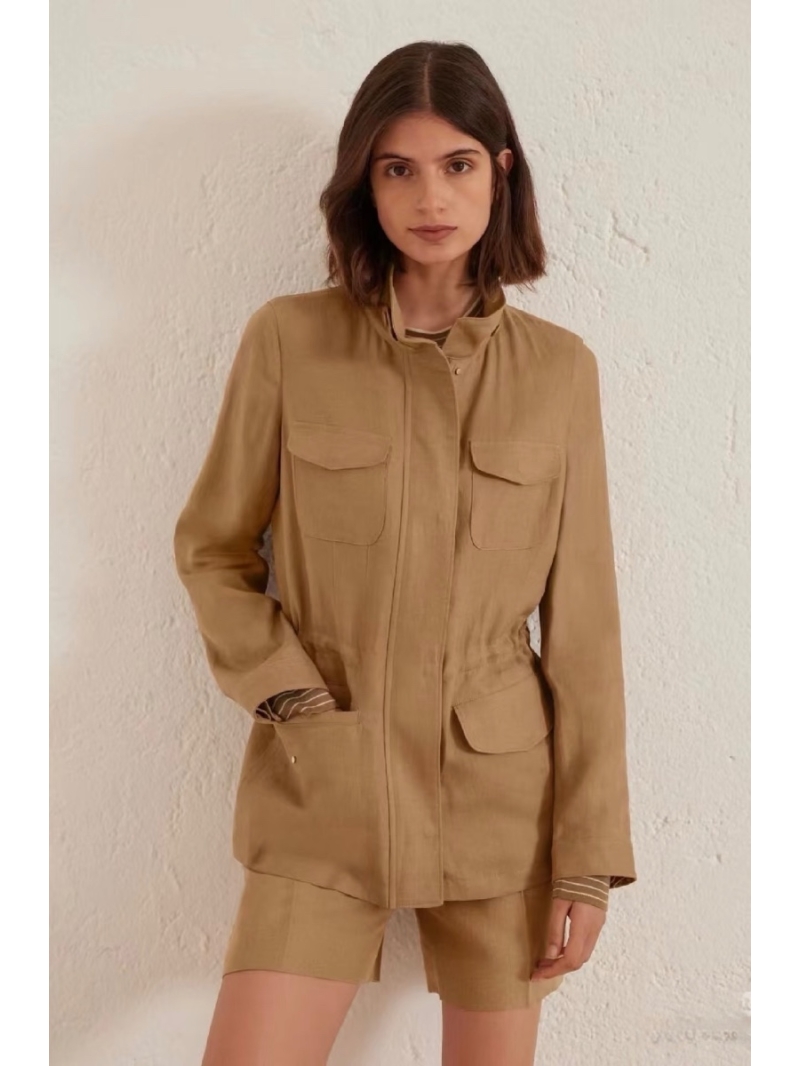 Loro Piana 2025 Early Spring Linen Traveler Jacket Brown