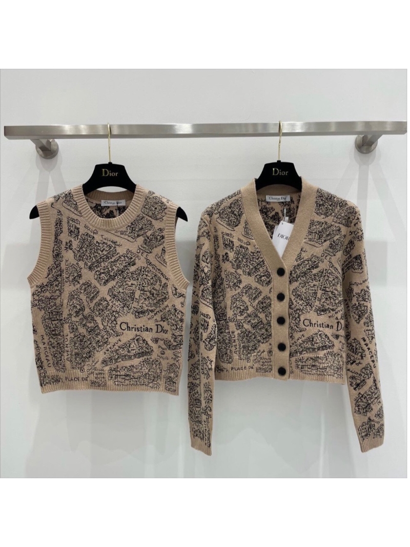 Dior Plan de Paris Embroidered Cashmere Cardigan