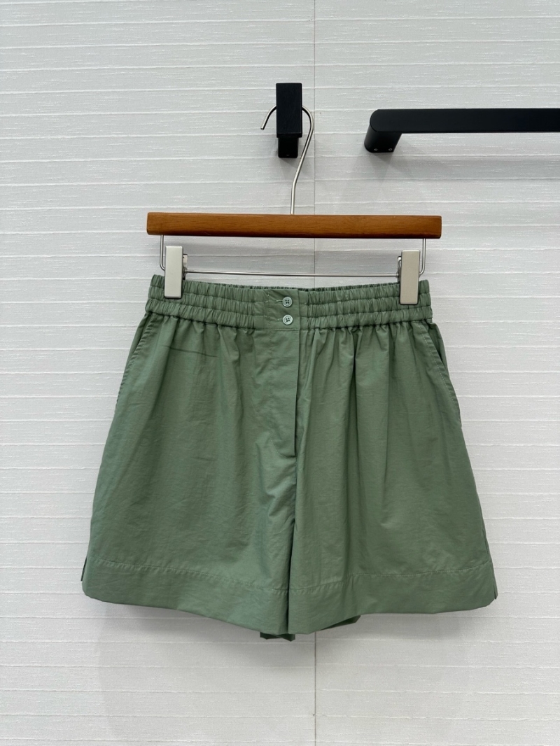 Loewe Paula’s Ibiza Lightweight Textured Cotton Embroidered Shorts green