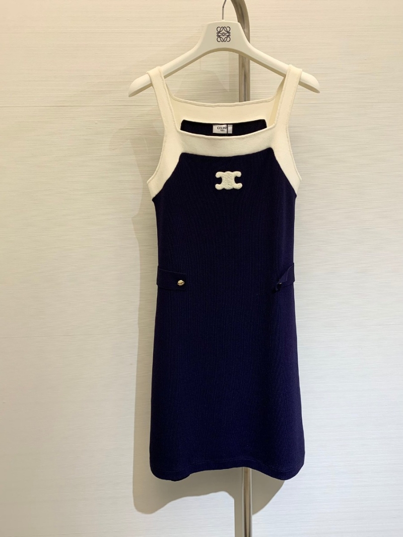 Celine 2024 Early Autumn Collection Colorblock Knit Dress