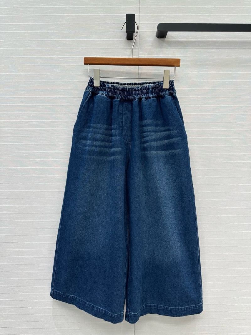 Loewe Paula’s Ibiza Denim Wide-Leg Cropped Pants