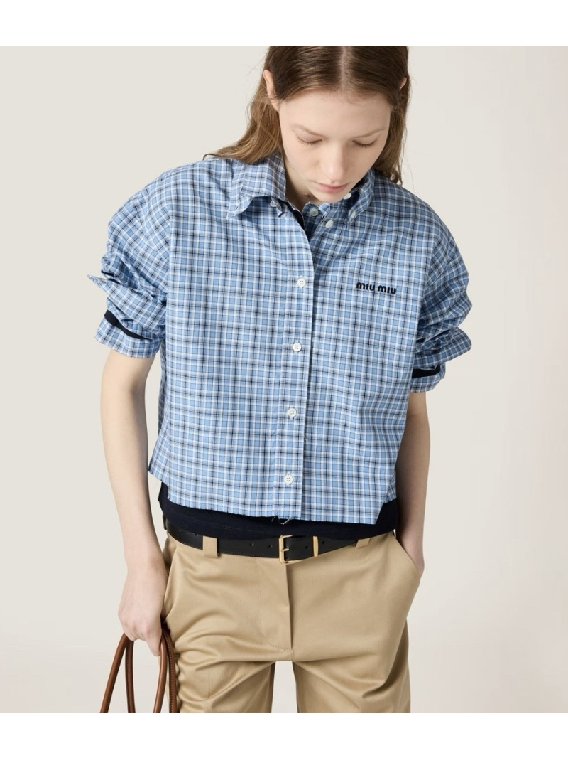 Miu Miu Plaid Cropped Shirt – Intellectual Academy Style