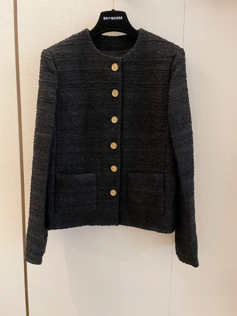 Chanel Classic Wool Tweed Jacket with Gold Buttons and Silk Lining
