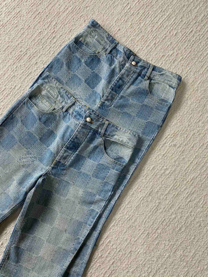 Louis Vuitton Collection Damier Flare Denim Suit - Checkerboard Jeans