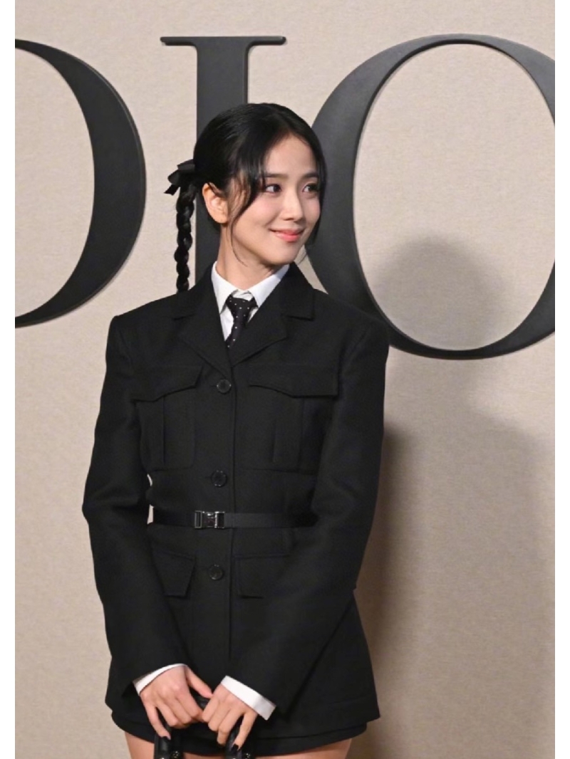 Dior Black Single-Breasted Blazer with Belted Detail