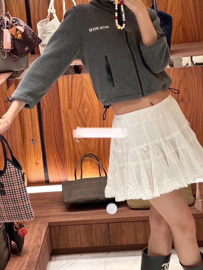 Miu Miu Retro Chic Cropped Jacket with Embroidered Logo