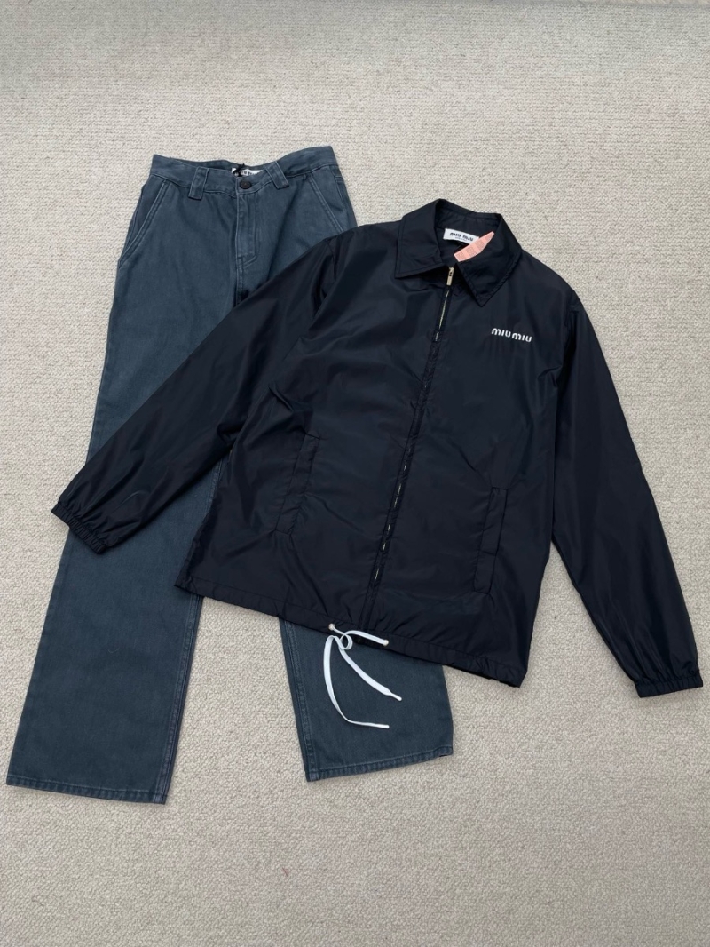 Miu Miu 24FW Nylon Jacket - Versatile Outerwear for All Seasons